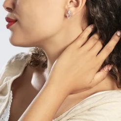 Bijoux D'oreilles Katie Argent Blanc