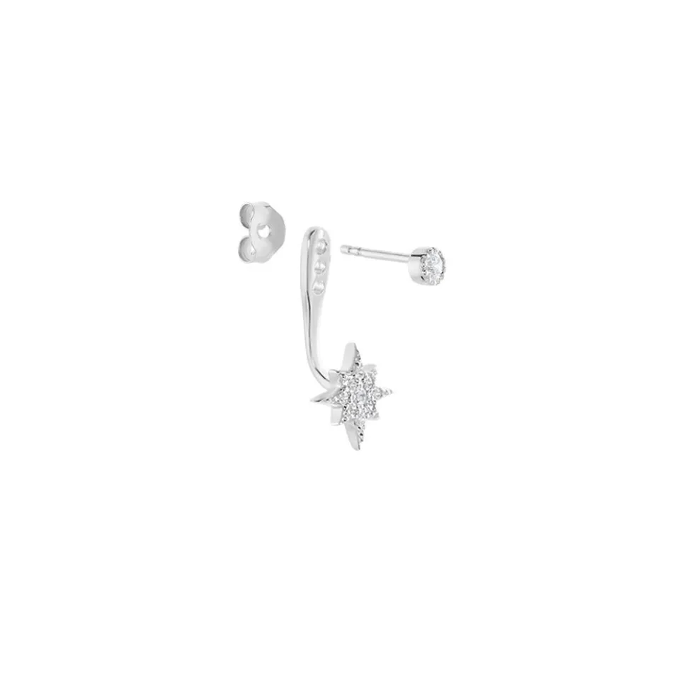 Bijoux D'oreilles Layana Argent Blanc Oxyde De Zirconium