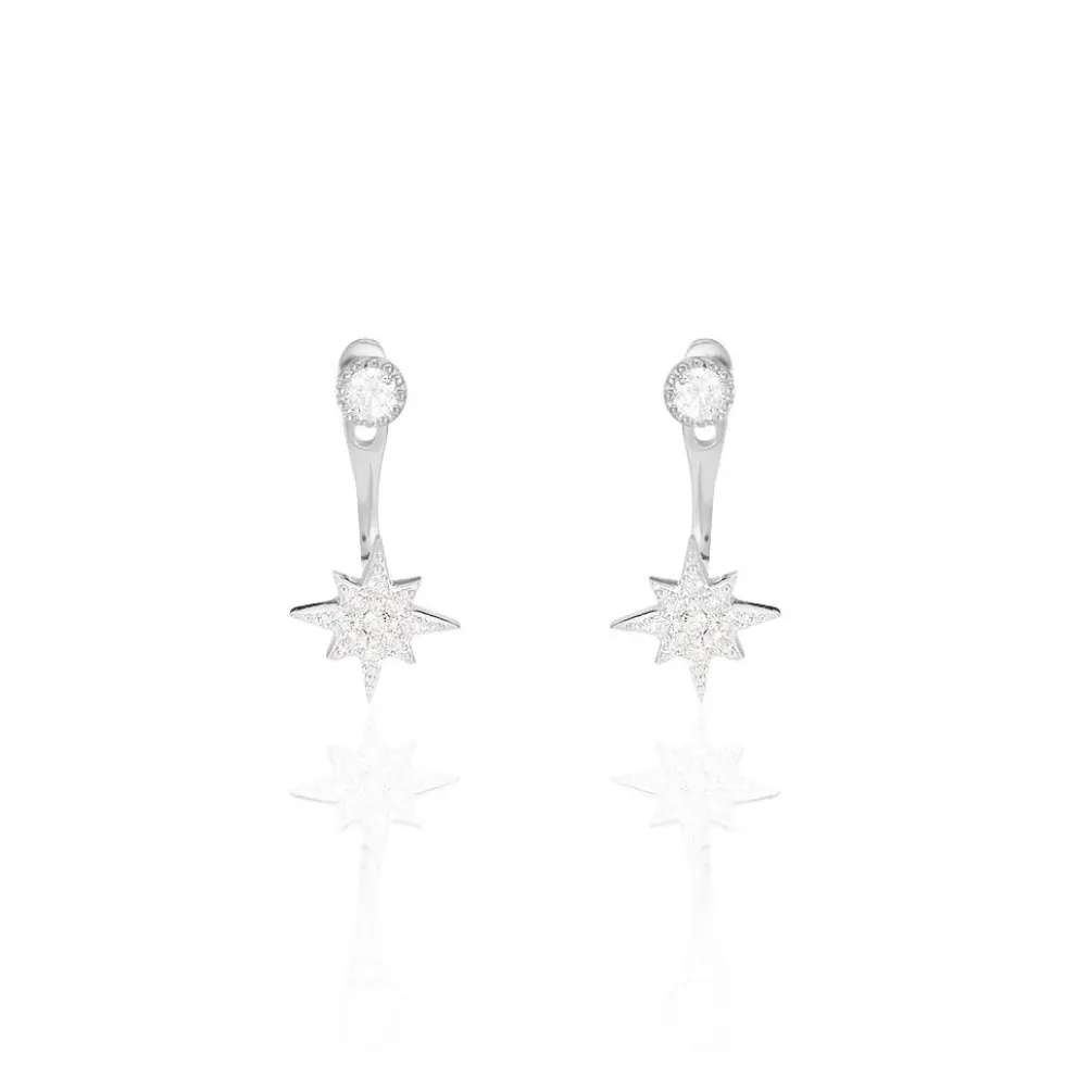 Bijoux D'oreilles Layana Argent Blanc Oxyde De Zirconium