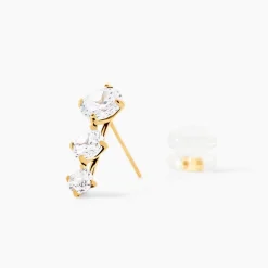 Bijoux D'oreilles Raffaele Or Jaune Oxyde De Zirconium