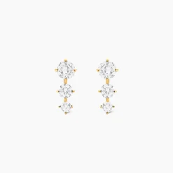 Bijoux D'oreilles Raffaele Or Jaune Oxyde De Zirconium