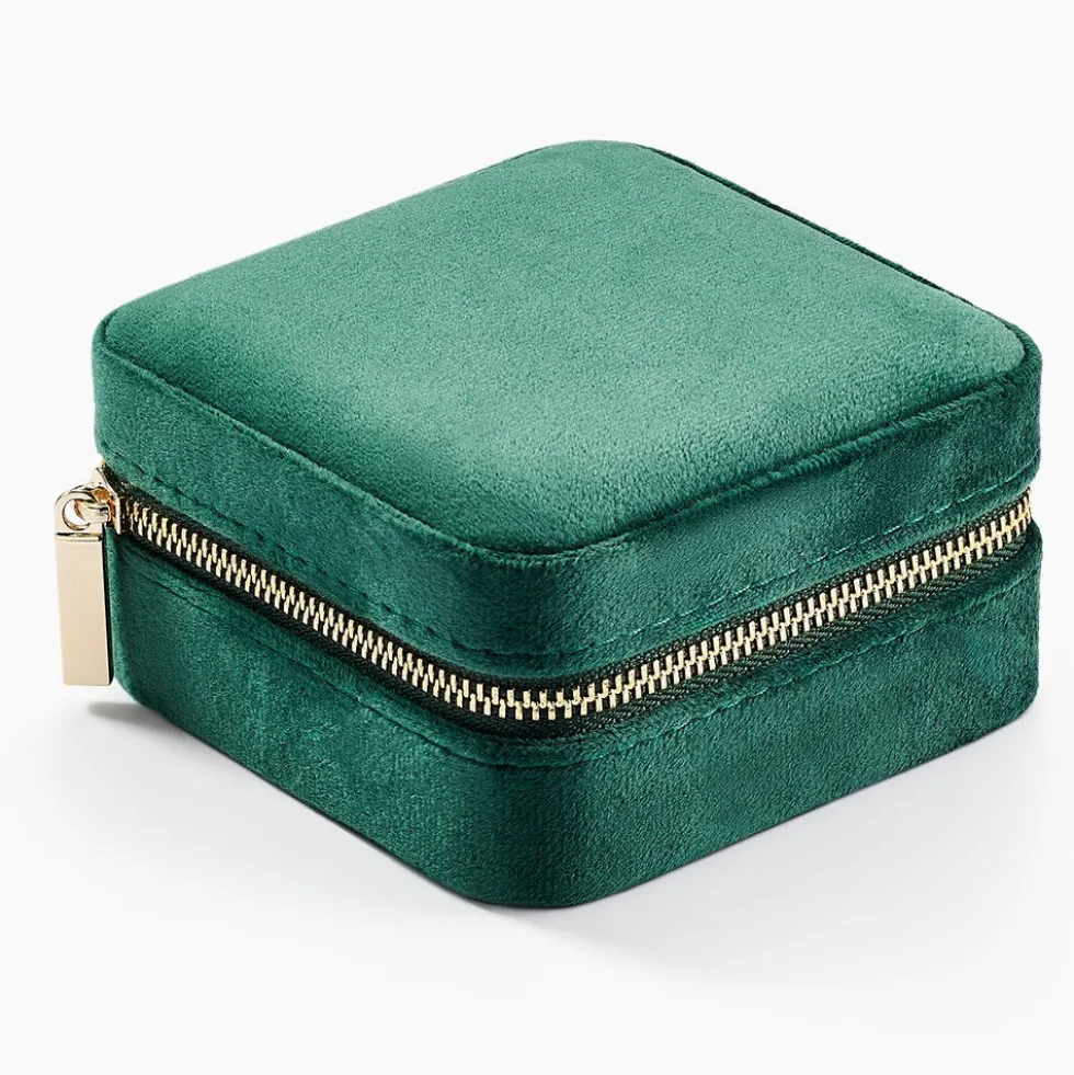 Boite à Bijou Tissu Vert