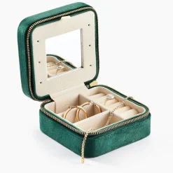 Boite à Bijou Tissu Vert
