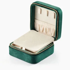 Boite à Bijou Tissu Vert