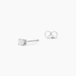 Boucle D'oreille Puce Unitaire Victoria Or Blanc Diamant