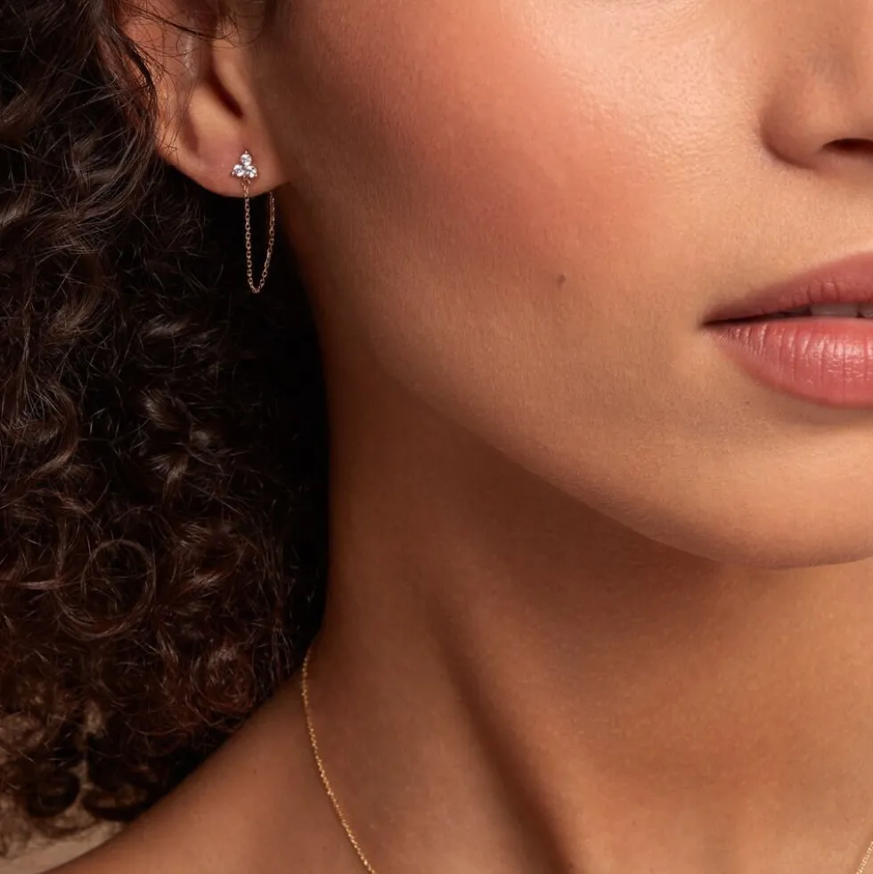 Boucle D'oreille Unitaire Edweena Or Jaune Oxyde De Zirconium