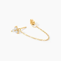 Boucle D'oreille Unitaire Edweena Or Jaune Oxyde De Zirconium