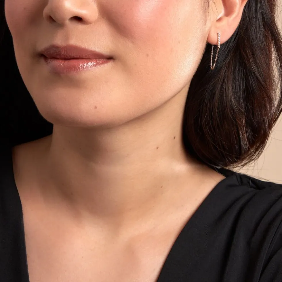 Boucle D'oreille Unitaire Barbra Or Jaune Oxyde De Zirconium