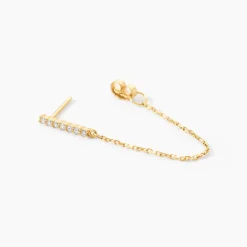 Boucle D'oreille Unitaire Barbra Or Jaune Oxyde De Zirconium