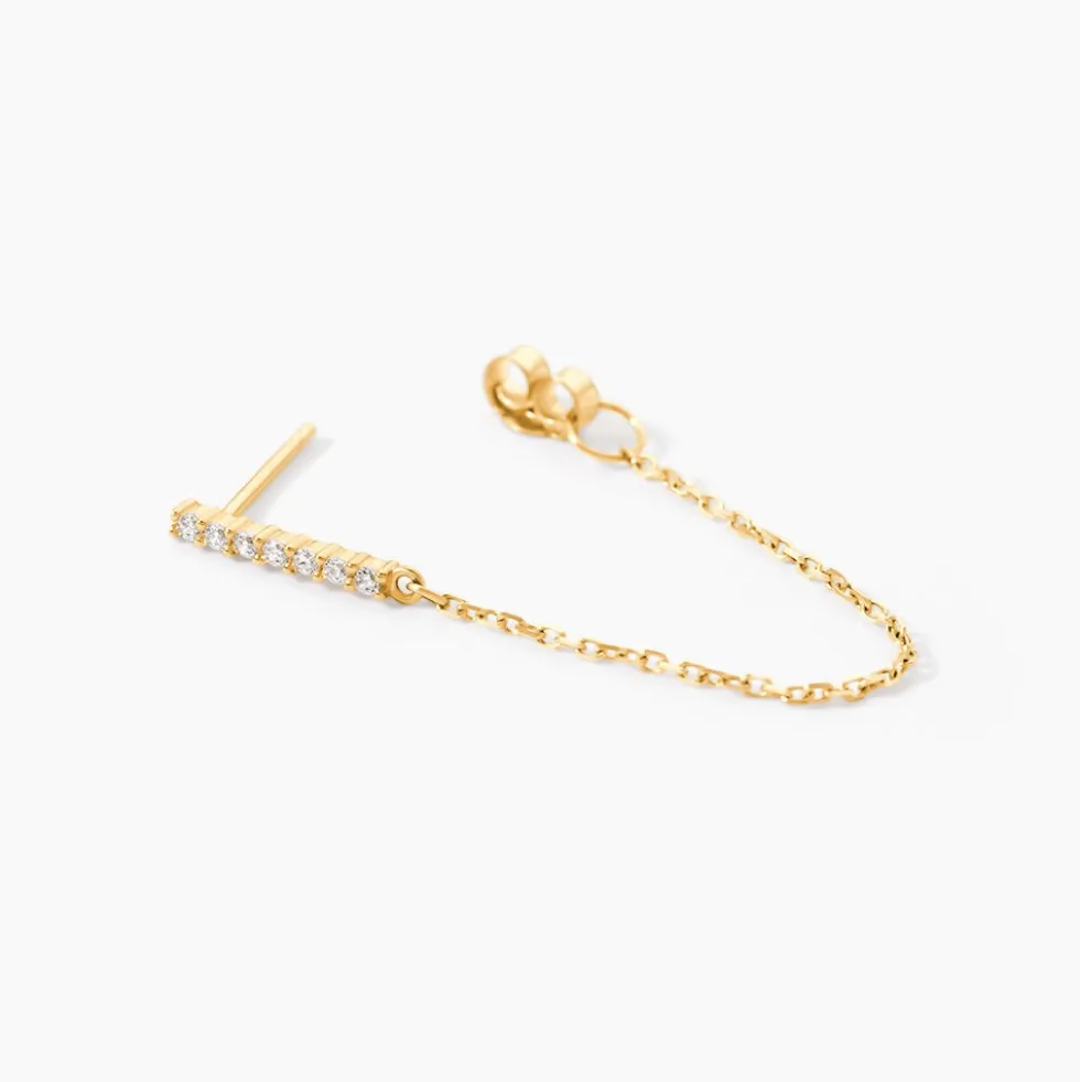 Boucle D'oreille Unitaire Barbra Or Jaune Oxyde De Zirconium