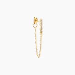 Boucle D'oreille Unitaire Barbra Or Jaune Oxyde De Zirconium