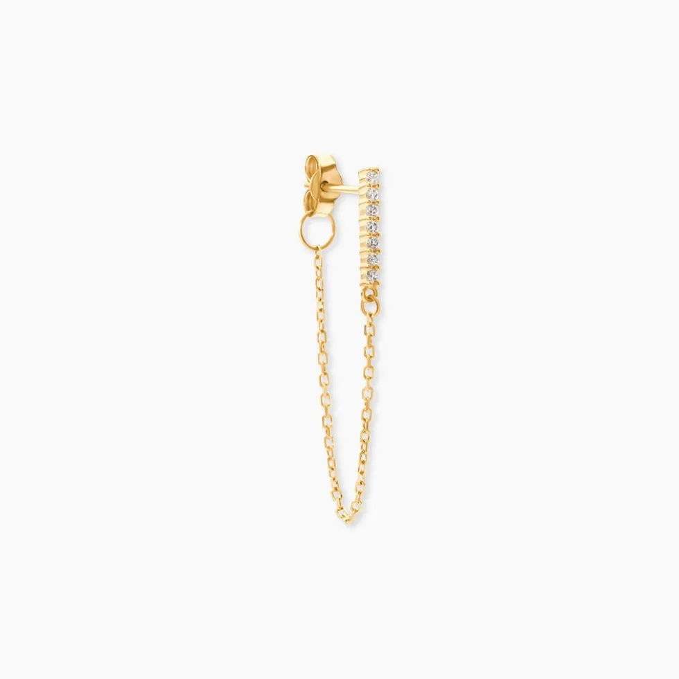 Boucle D'oreille Unitaire Barbra Or Jaune Oxyde De Zirconium