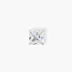 Boucle D'oreille Puce Unitaire Paco Argent Blanc Oxyde De Zirconium