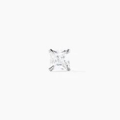 Boucle D'oreille Puce Unitaire Paco Argent Blanc Oxyde De Zirconium