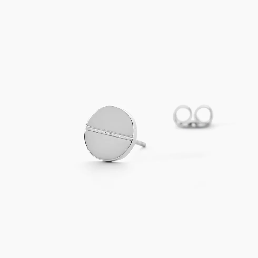 Boucle D'oreille Puce Unitaire Acier Blanc Naomh
