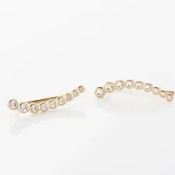 Boucles D'oreilles Grimpantes Plaqué Or Jaune Nazeli Oxyde