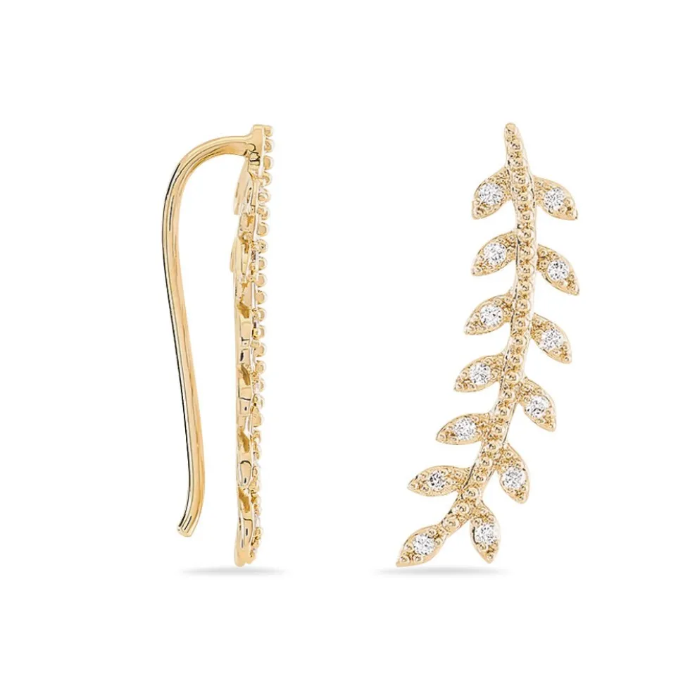 Boucles D'oreilles Grimpantes Fabrizia Plaqué Or Jaune Oxyde
