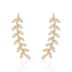 Boucles D'oreilles Grimpantes Fabrizia Plaqué Or Jaune Oxyde