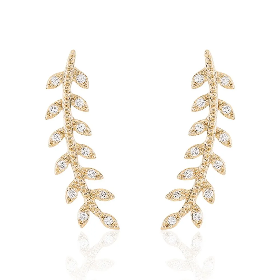 Boucles D'oreilles Grimpantes Fabrizia Plaqué Or Jaune Oxyde