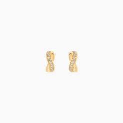 Boucles D'oreilles Izefia Rondes Or Jaune Oxyde De Zirconium