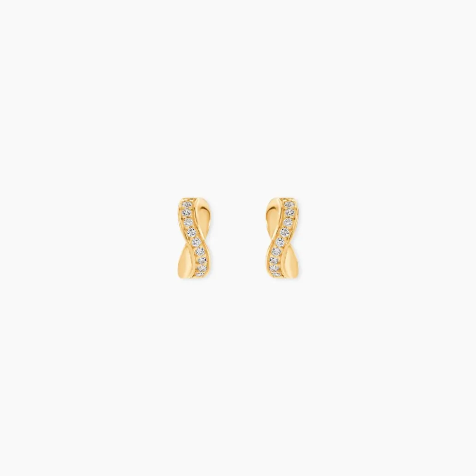 Boucles D'oreilles Izefia Rondes Or Jaune Oxyde De Zirconium