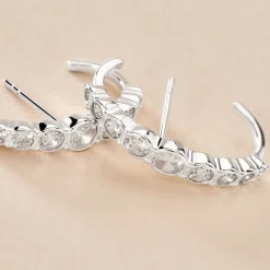 Boucles D'oreilles Liviu Argent Blanc Oxyde De Zirconium