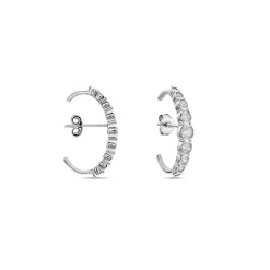Boucles D'oreilles Liviu Argent Blanc Oxyde De Zirconium