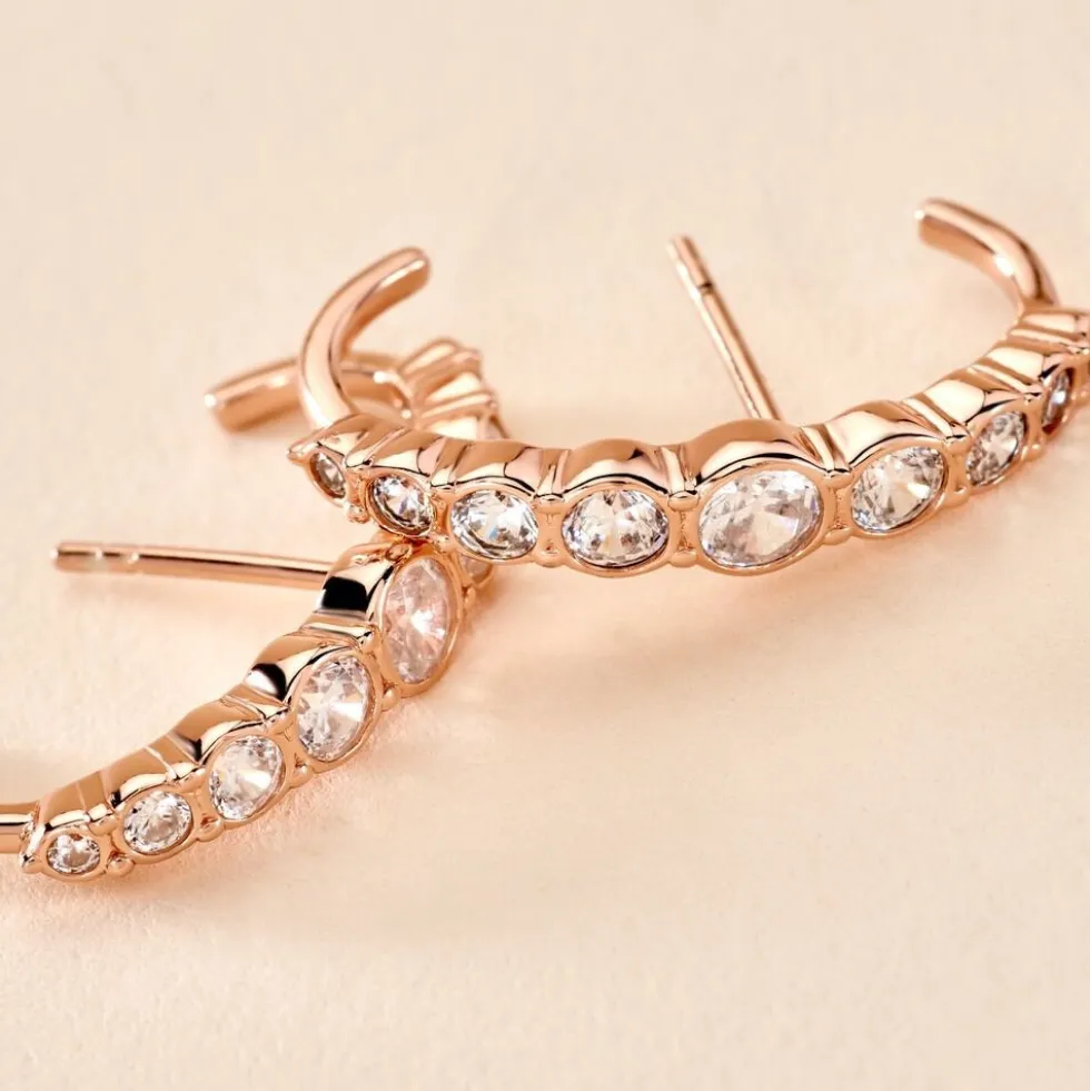 Boucles D'oreilles Liviu Argent Rose Oxyde De Zirconium