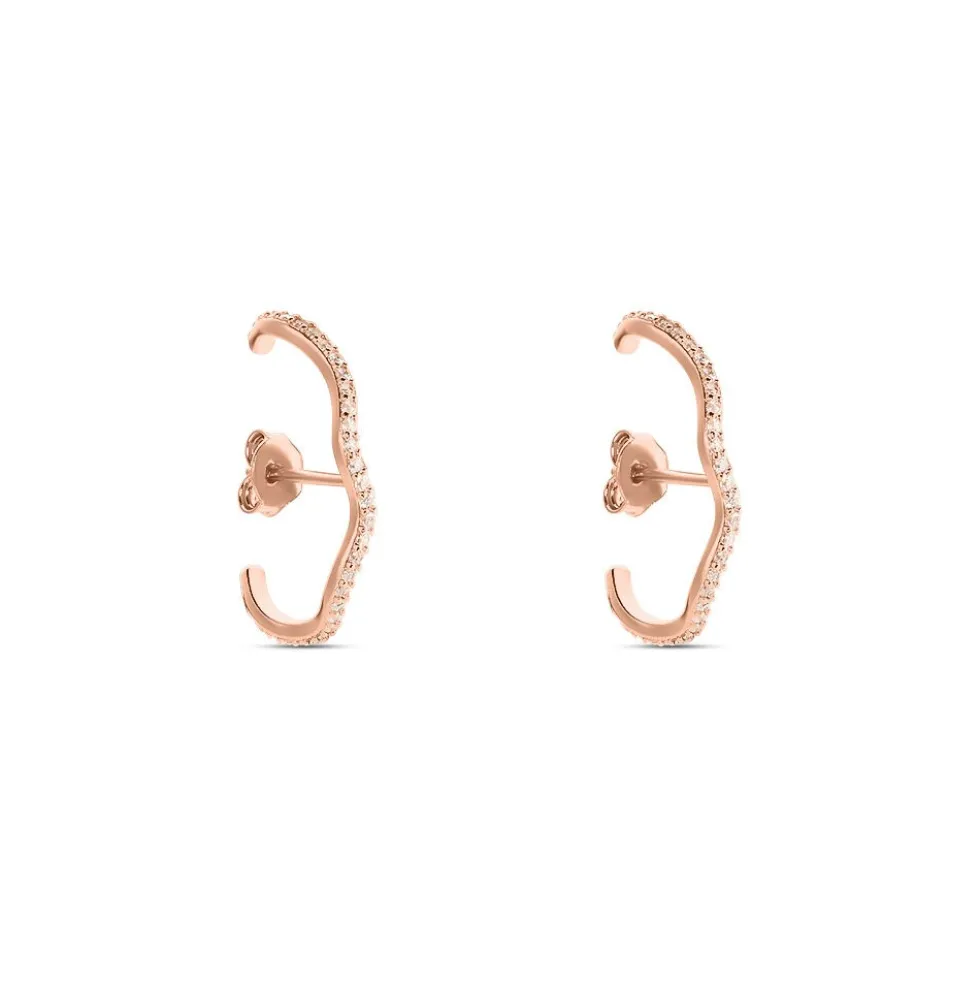 Boucles D'oreilles Lowri Argent Rose Oxyde De Zirconium