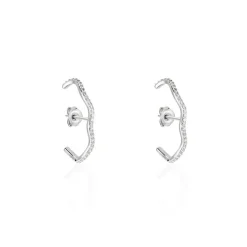 Boucles D'oreilles Lowri Argent Blanc Oxyde De Zirconium