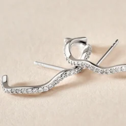 Boucles D'oreilles Lowri Argent Blanc Oxyde De Zirconium