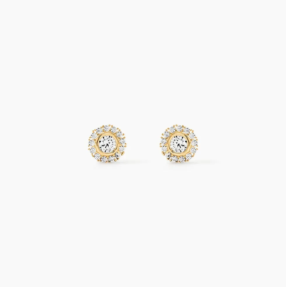 Boucles D'oreilles Or Jaune Vallie Oxydes