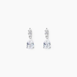 Boucles D'oreilles Pendantes Marie-helena Argent Oxyde De Zirconium