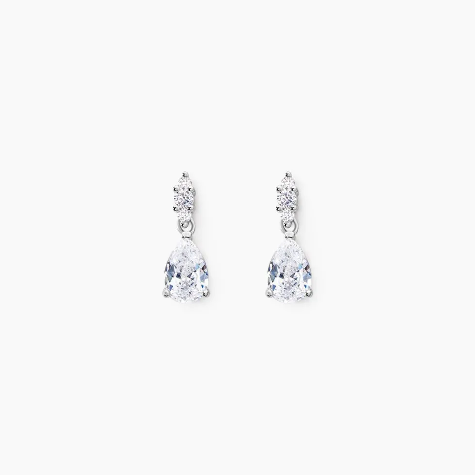Boucles D'oreilles Pendantes Marie-helena Argent Oxyde De Zirconium