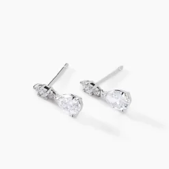 Boucles D'oreilles Pendantes Marie-helena Argent Oxyde De Zirconium