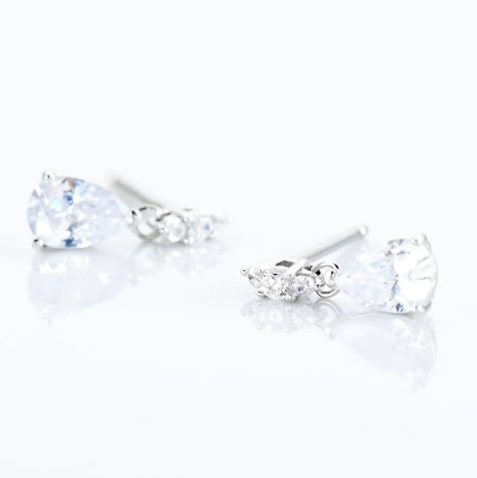 Boucles D'oreilles Pendantes Marie-helena Argent Oxyde De Zirconium