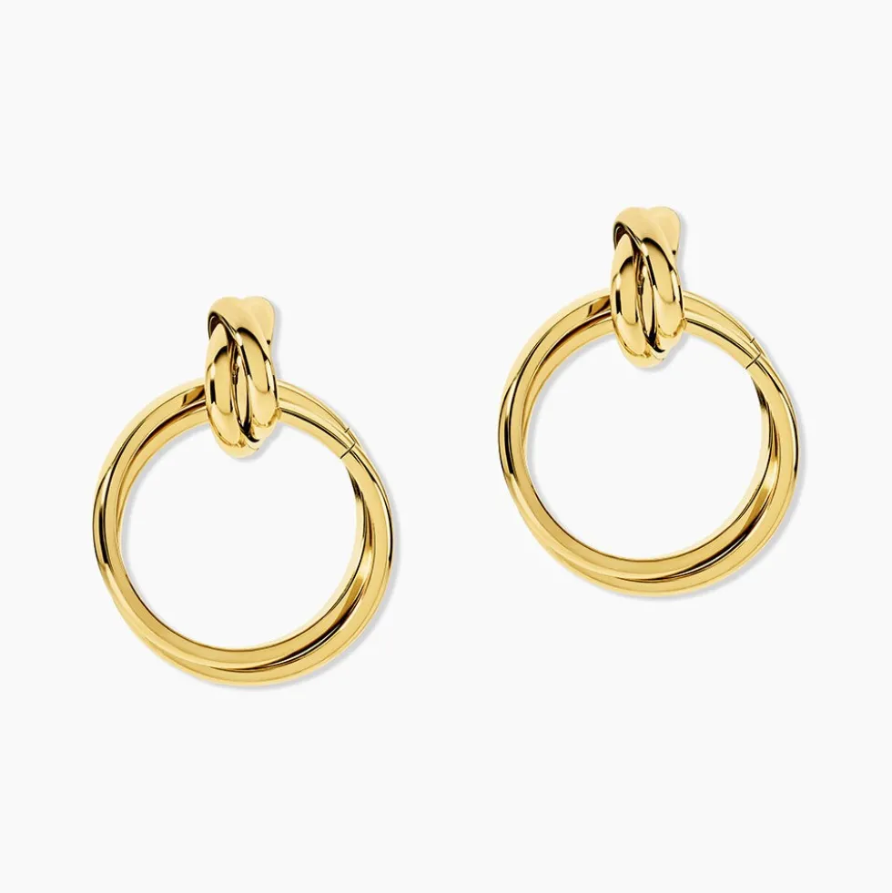 Boucles D'oreilles Pendantes Allobrox Acier Dore