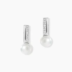 Boucles D'oreilles Pendantes Kathy Argent Perle De Culture Et Oxyde