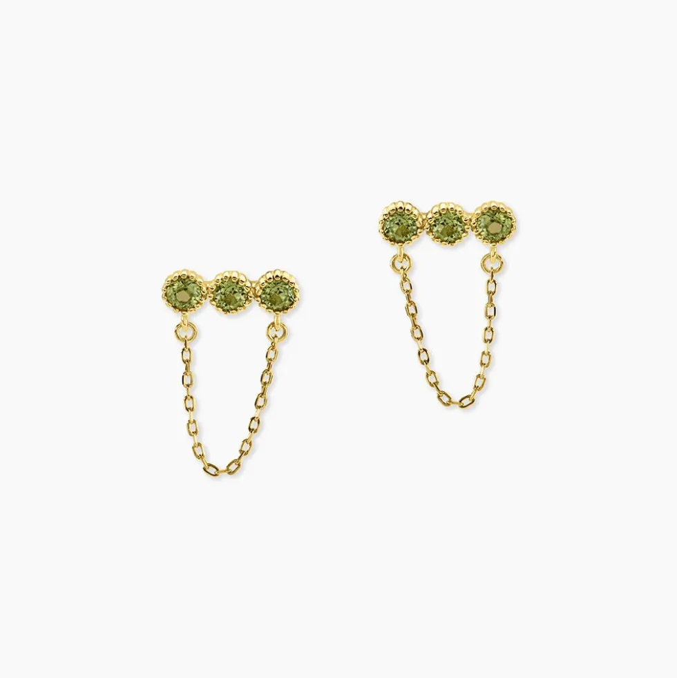 Boucles D'Oreilles Pendantes Poem Argent Jaune Péridot