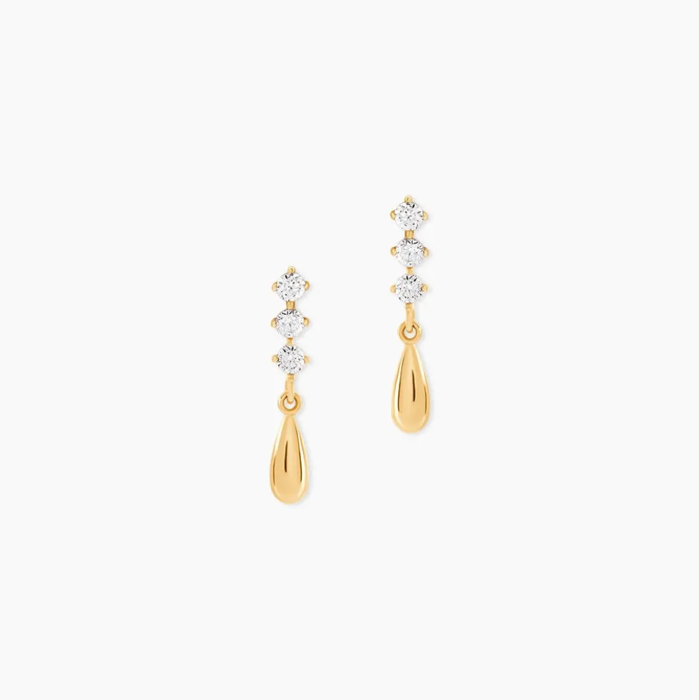 Boucles D'Oreilles Pendantes Johanie Or Jaune Oxyde De Zirconium