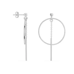 Boucles D'oreilles Pendantes Enissa Argent Blanc