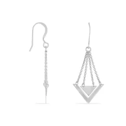 Boucles D'oreilles Pendantes Timala Argent Blanc
