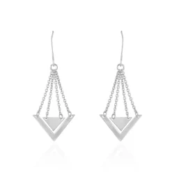 Boucles D'oreilles Pendantes Timala Argent Blanc