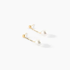 Boucles D'oreilles Pendantes Valera Or Jaune Perle De Culture