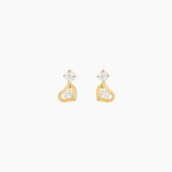 Boucles D'oreilles Pendantes Ludyvine Or Jaune Oxyde De Zirconium