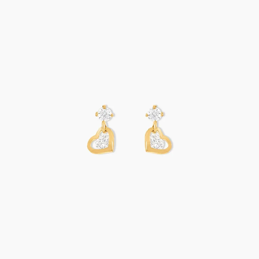 Boucles D'oreilles Pendantes Ludyvine Or Jaune Oxyde De Zirconium