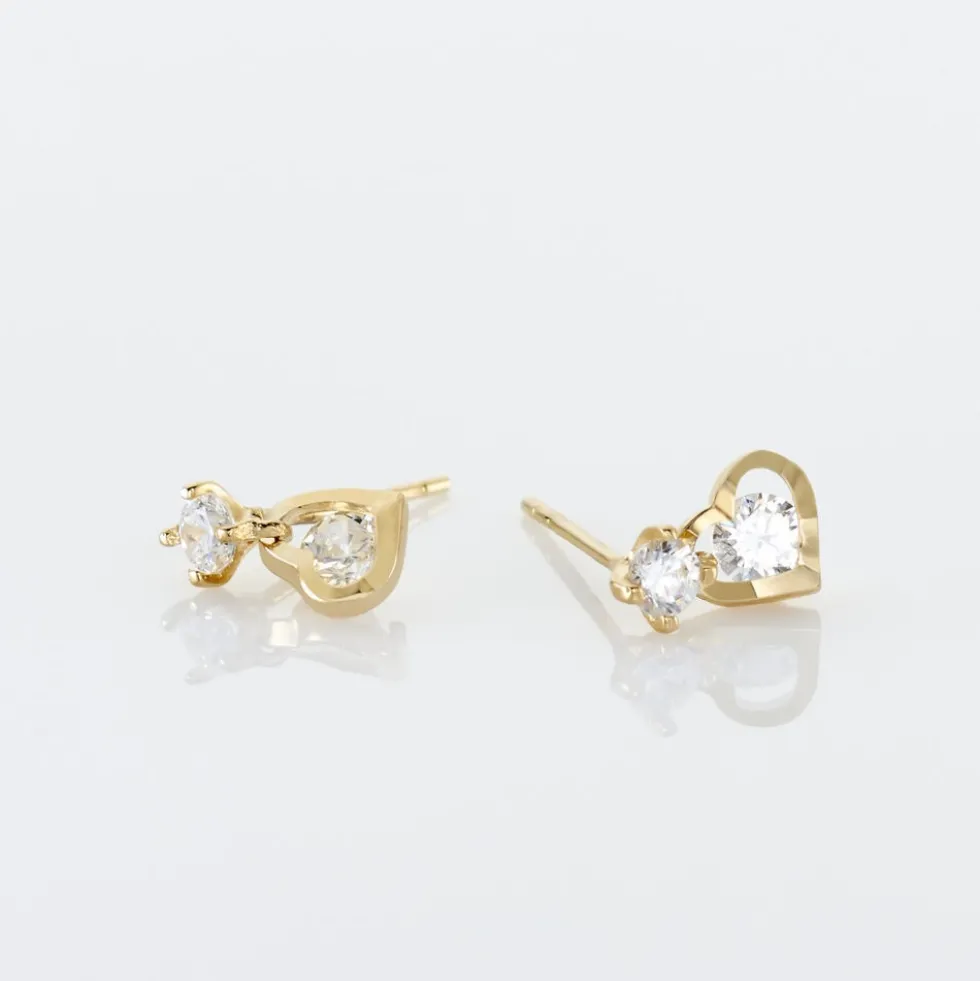 Boucles D'oreilles Pendantes Ludyvine Or Jaune Oxyde De Zirconium