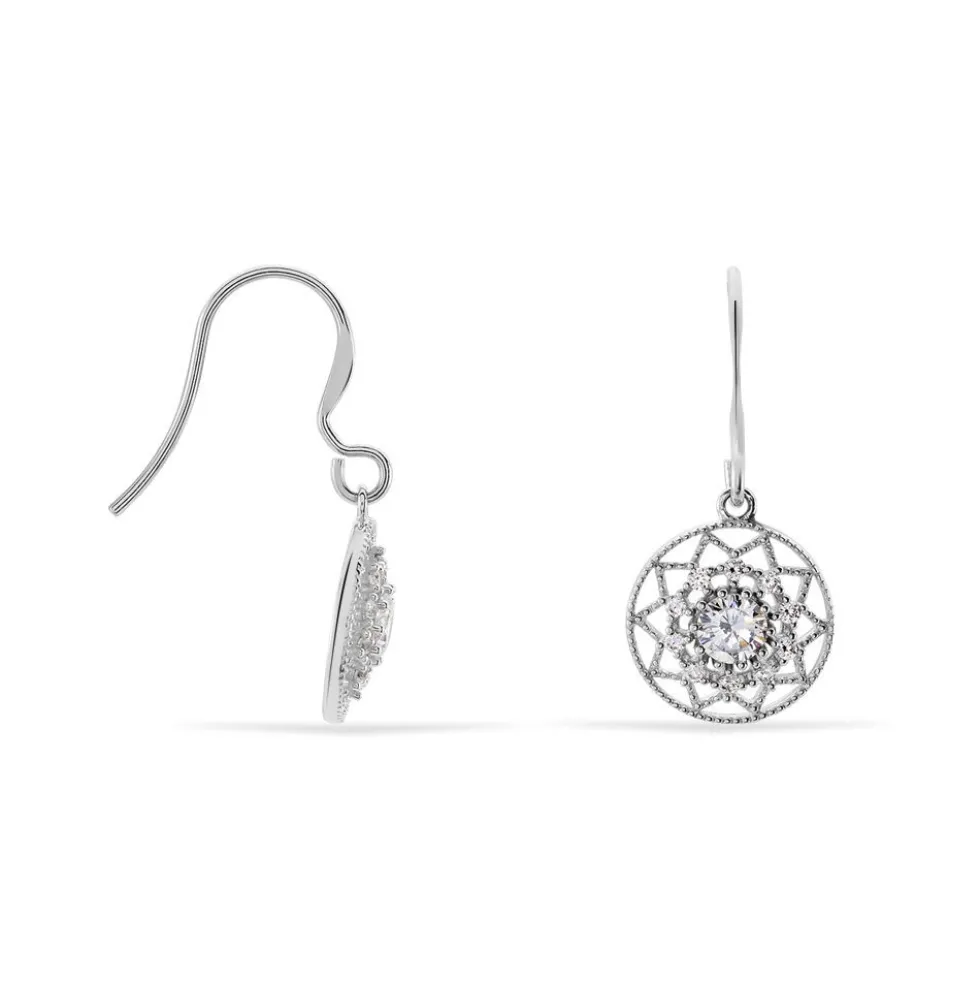 Boucles D'oreilles Pendantes Cassandria Argent Oxyde De Zirconium
