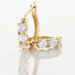 Boucles D'oreilles Pendantes Jacotte Plaqué Or Oxyde De Zirconium
