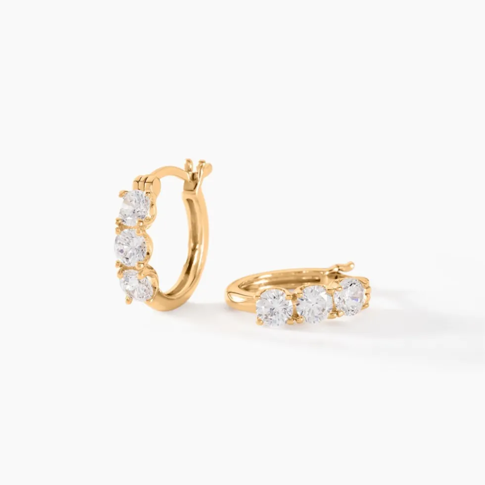 Boucles D'oreilles Pendantes Jacotte Plaqué Or Oxyde De Zirconium